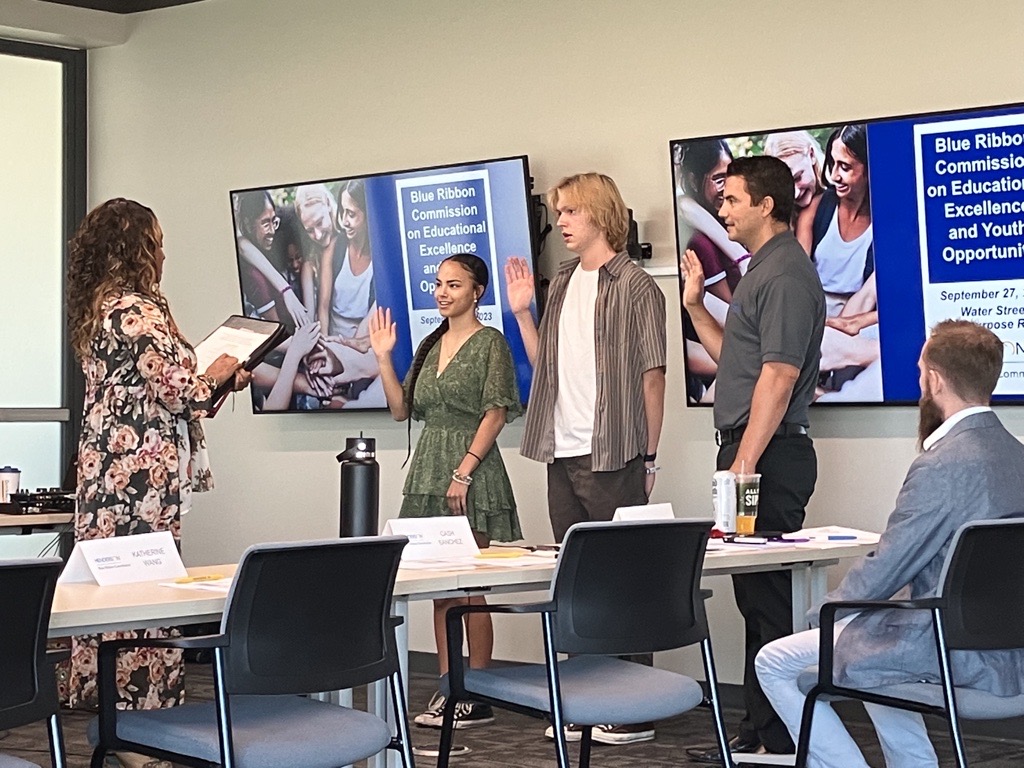 Blue Ribbon Commission 2023 new members pledgig oath.