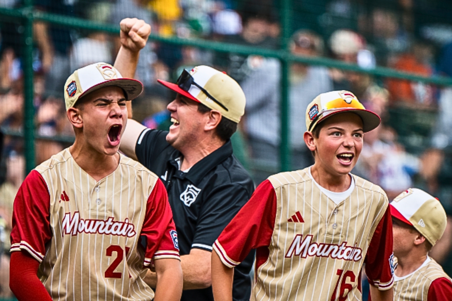 Henderson Little League team celebrates win. 