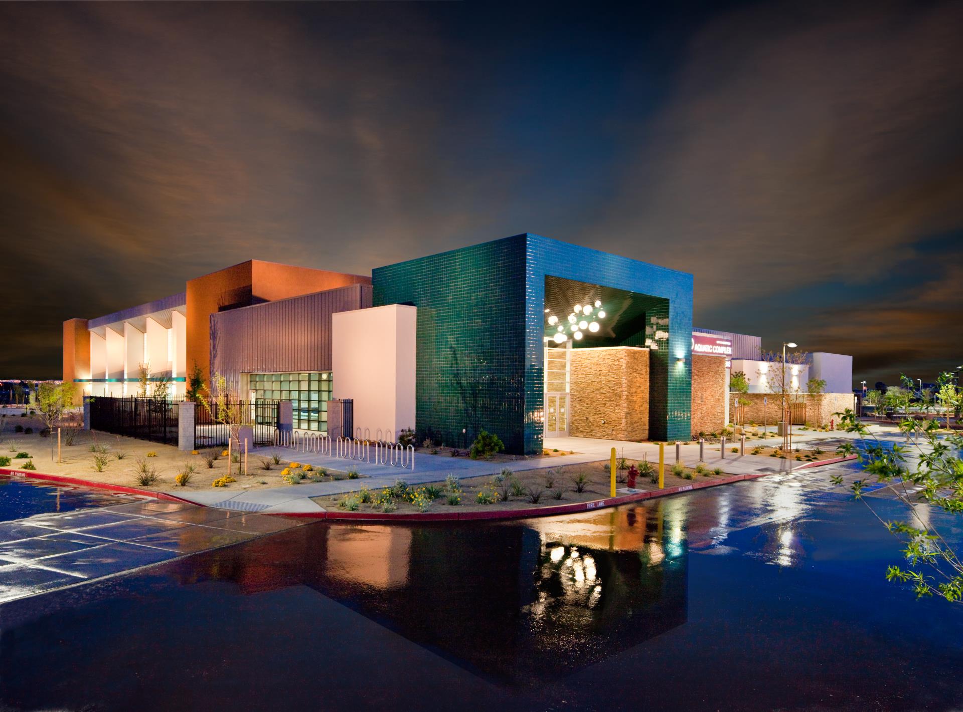 Heritage Park Aquatic Complex HPAC at Night